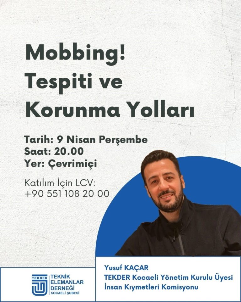 Mobbing! Tespiti ve Korunma Yolları eğitimi afişi